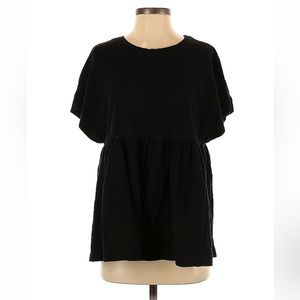 Zara babydoll cotton short sleeve top